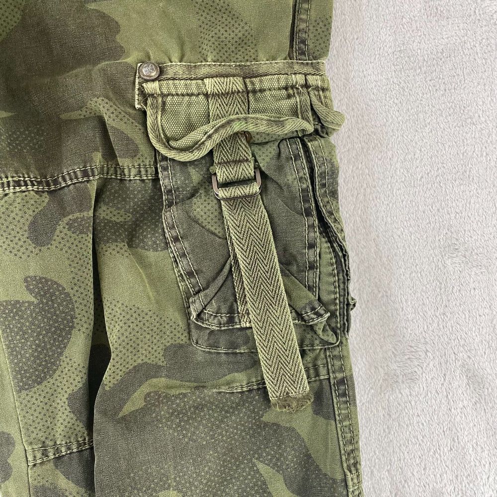 Vintage Japanese Junye Cargo Pants Men 32‎ Green Camo Paratrooper Tactical Y2K - Picture 6 of 16